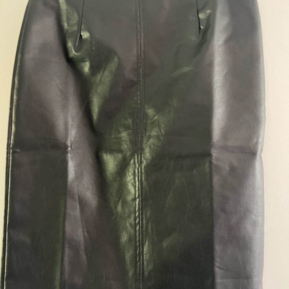 Black Faux Leather Skirt
